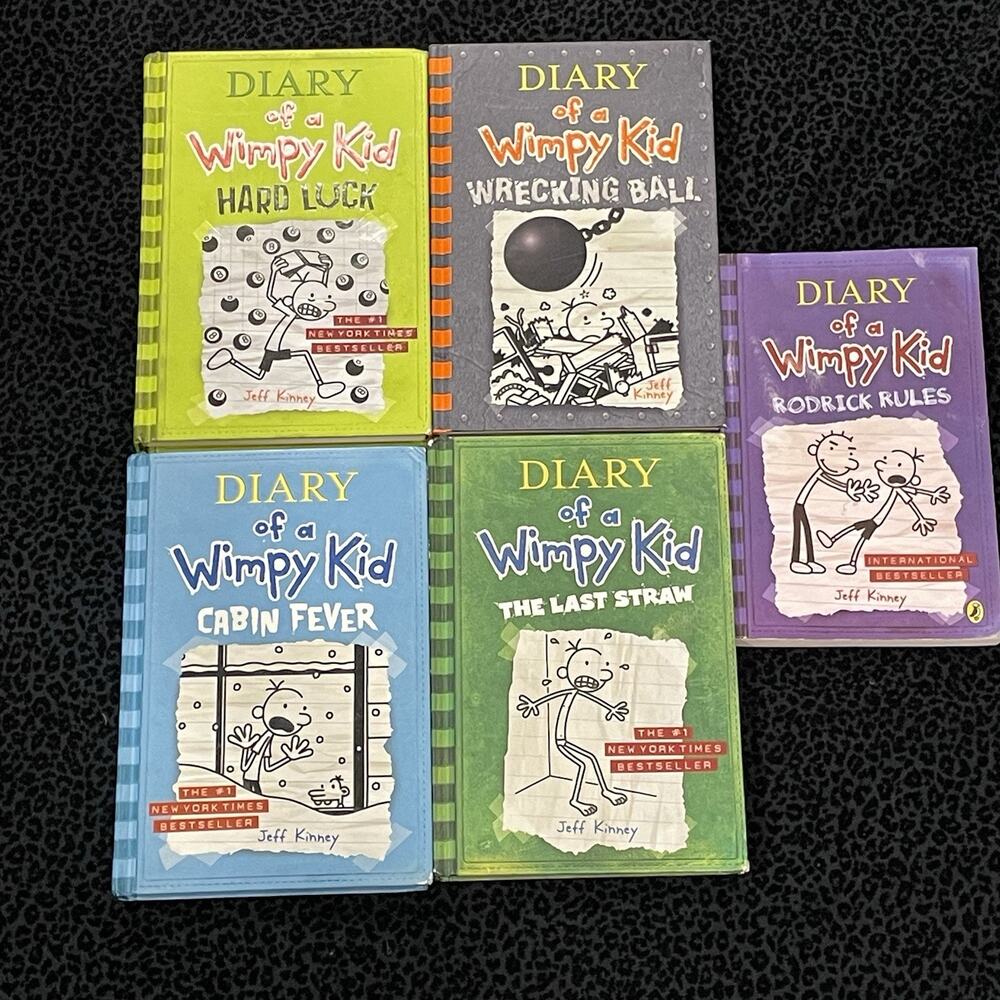 Lot of 5 Diary Of A Wimpy Books Jeff Kinney HC Paperback